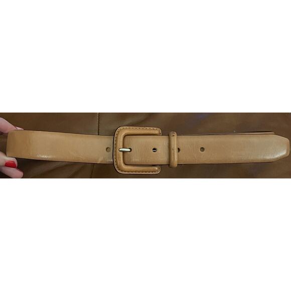 Lauren Ralph Lauren Tan Brown Leather Covered Equestrian Belt M - Picture 1 of 4